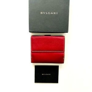 Brand new BULGARI red leather wallet
